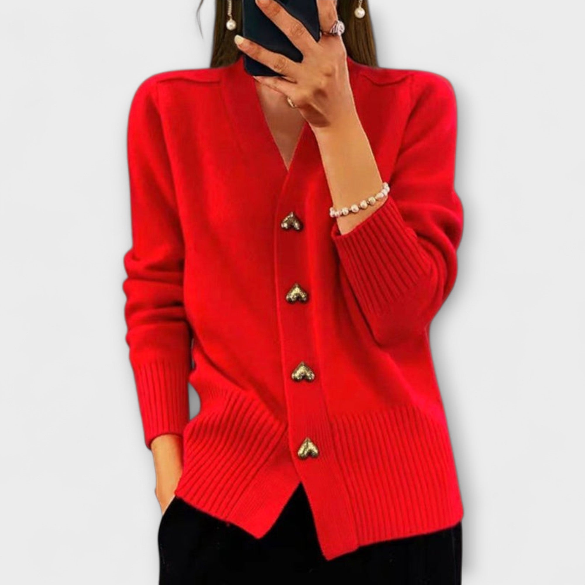 Marij – Damen-Pullover mit V-Ausschnitt im Vintage-Look