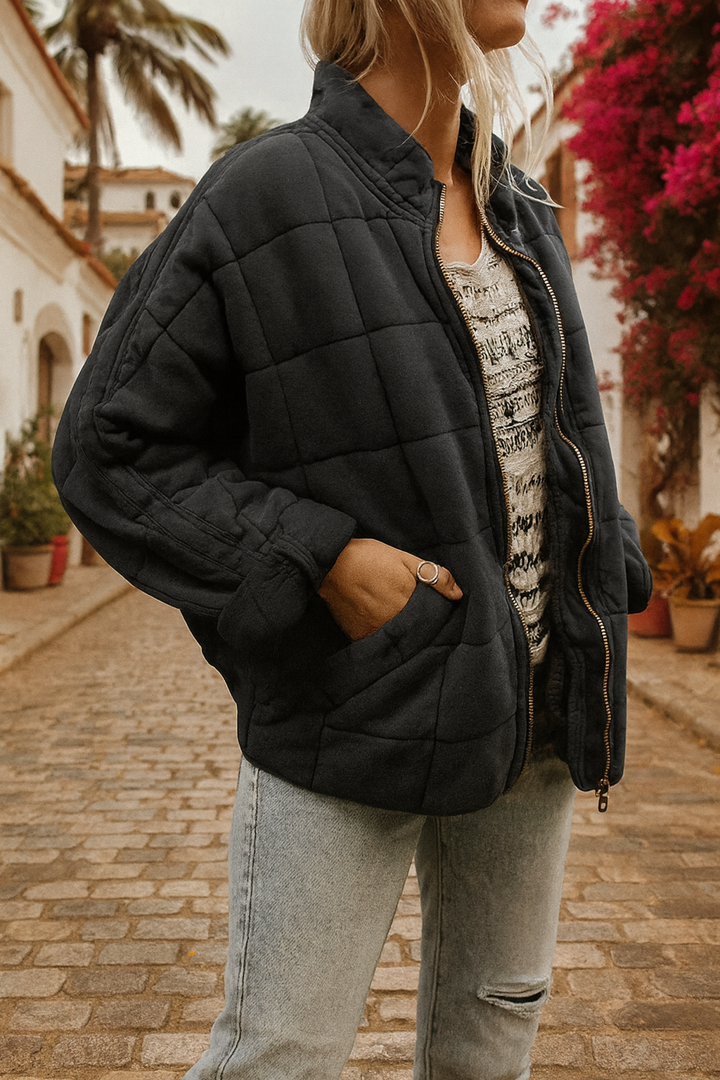 Nalaya™ | Gestepptes Fleece-Jacke mit Reißverschluss