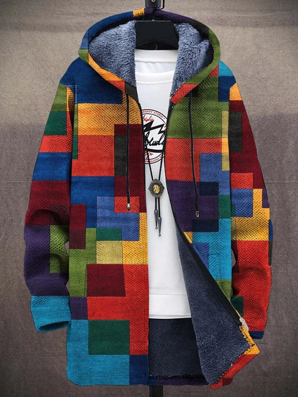 Vaylen™ | Retro-Patchwork-Fleece-Hoodie