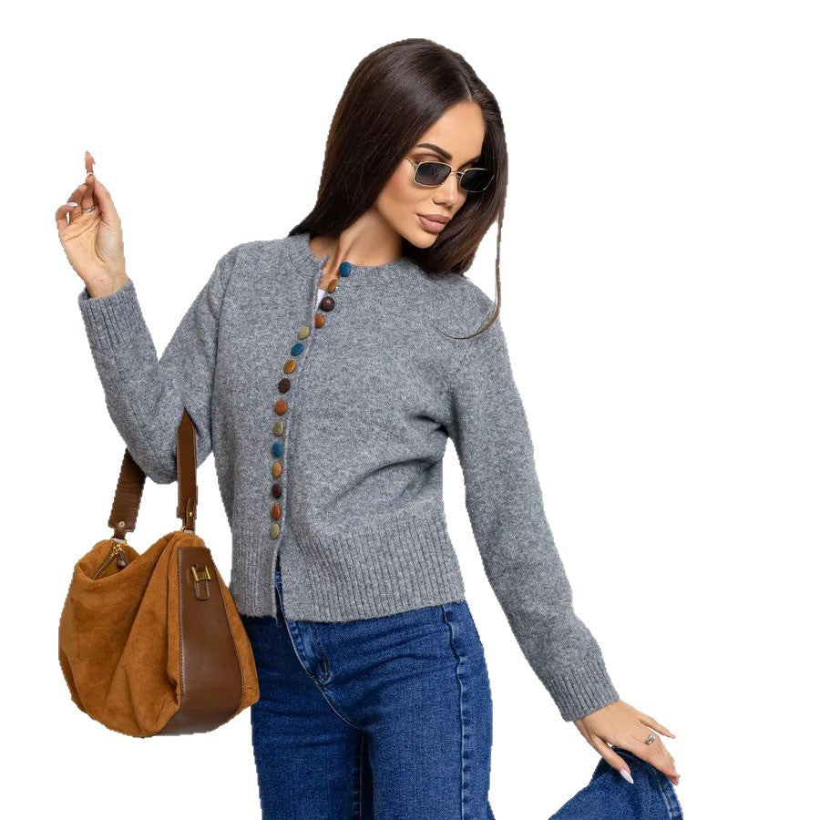 Mara™ | Strickjacke mit Farbakzenten