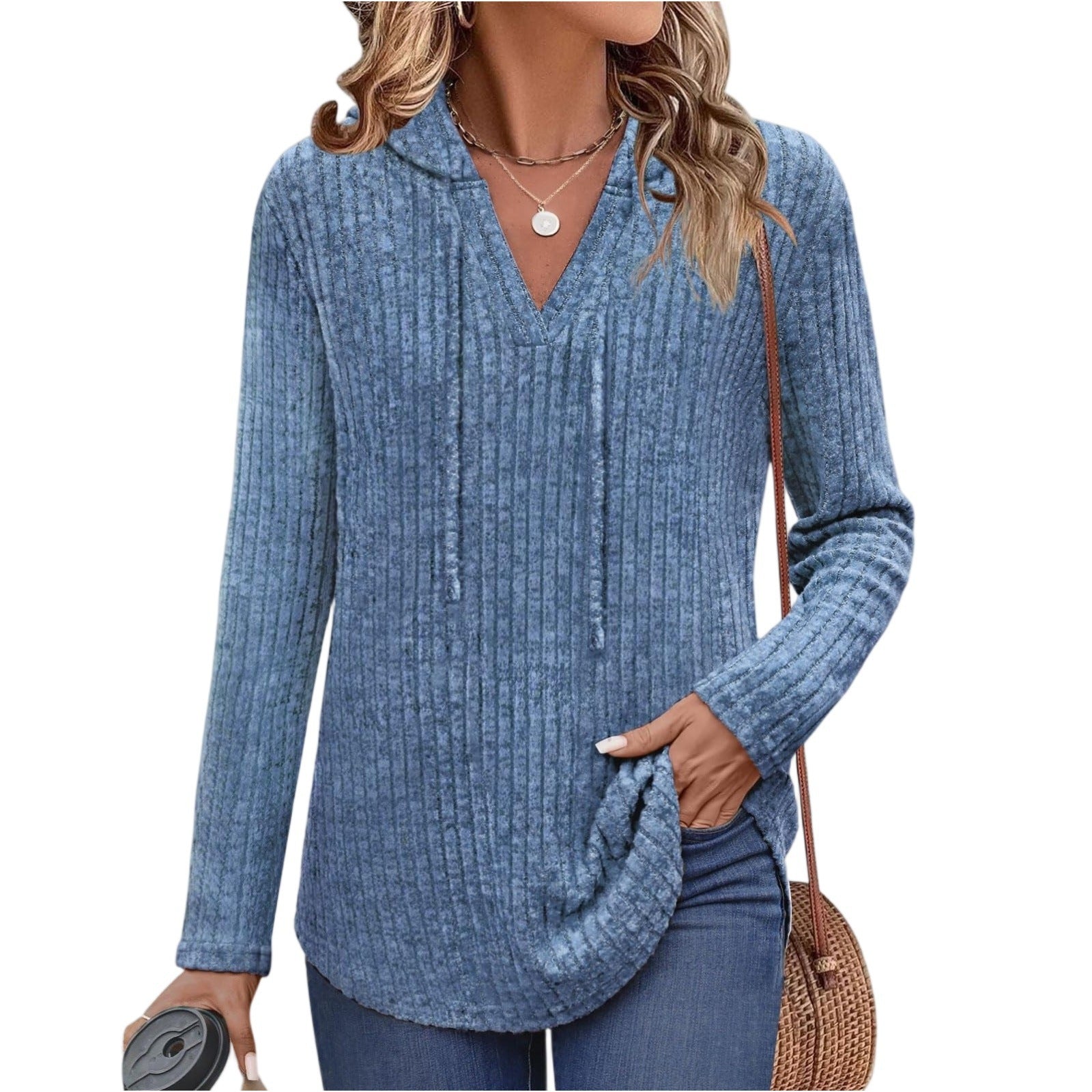 Mira | Weiches Ripp-Longsleeve mit Kapuze