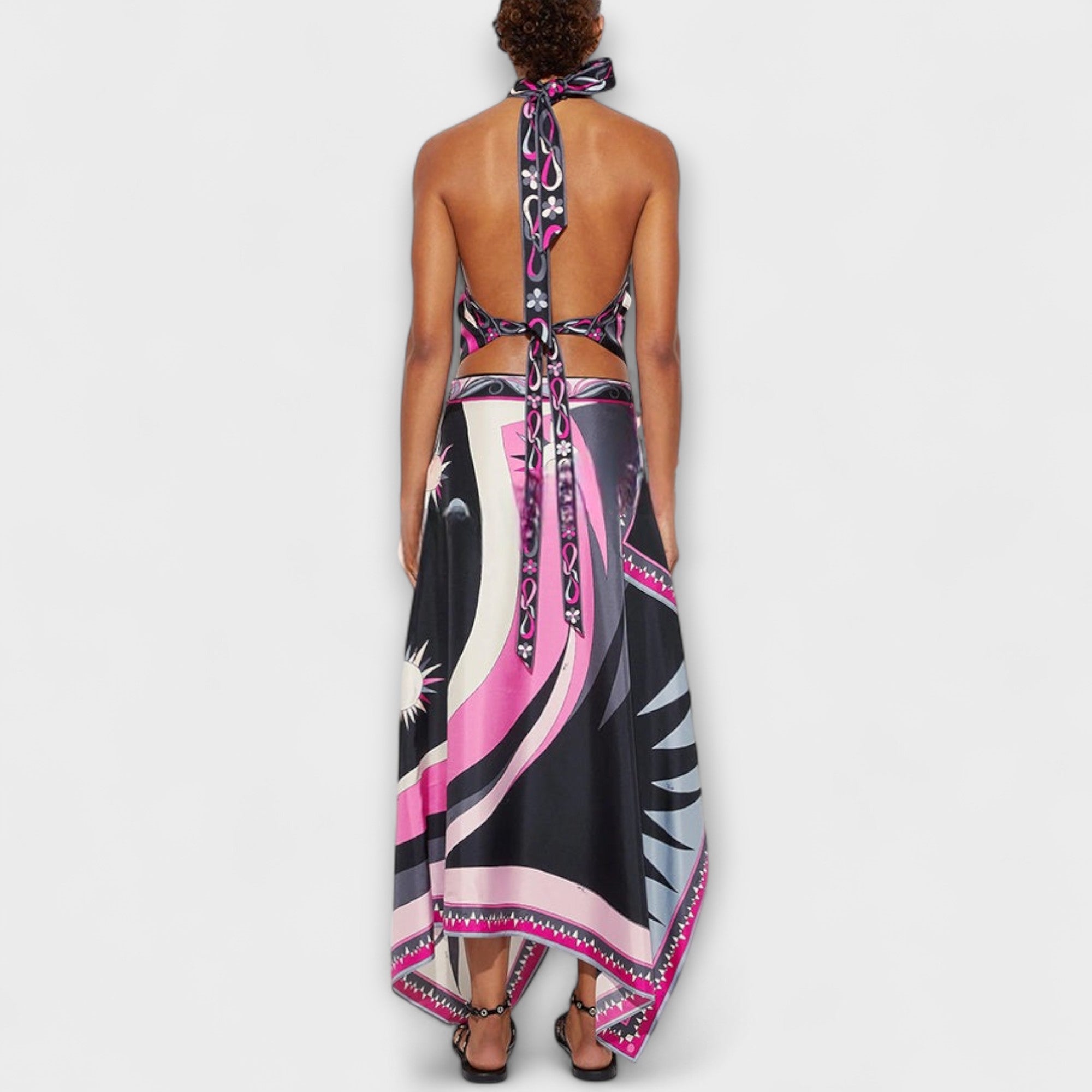 Everly - Set aus Neckholder-Top und asymmetrischem Midi-Rock