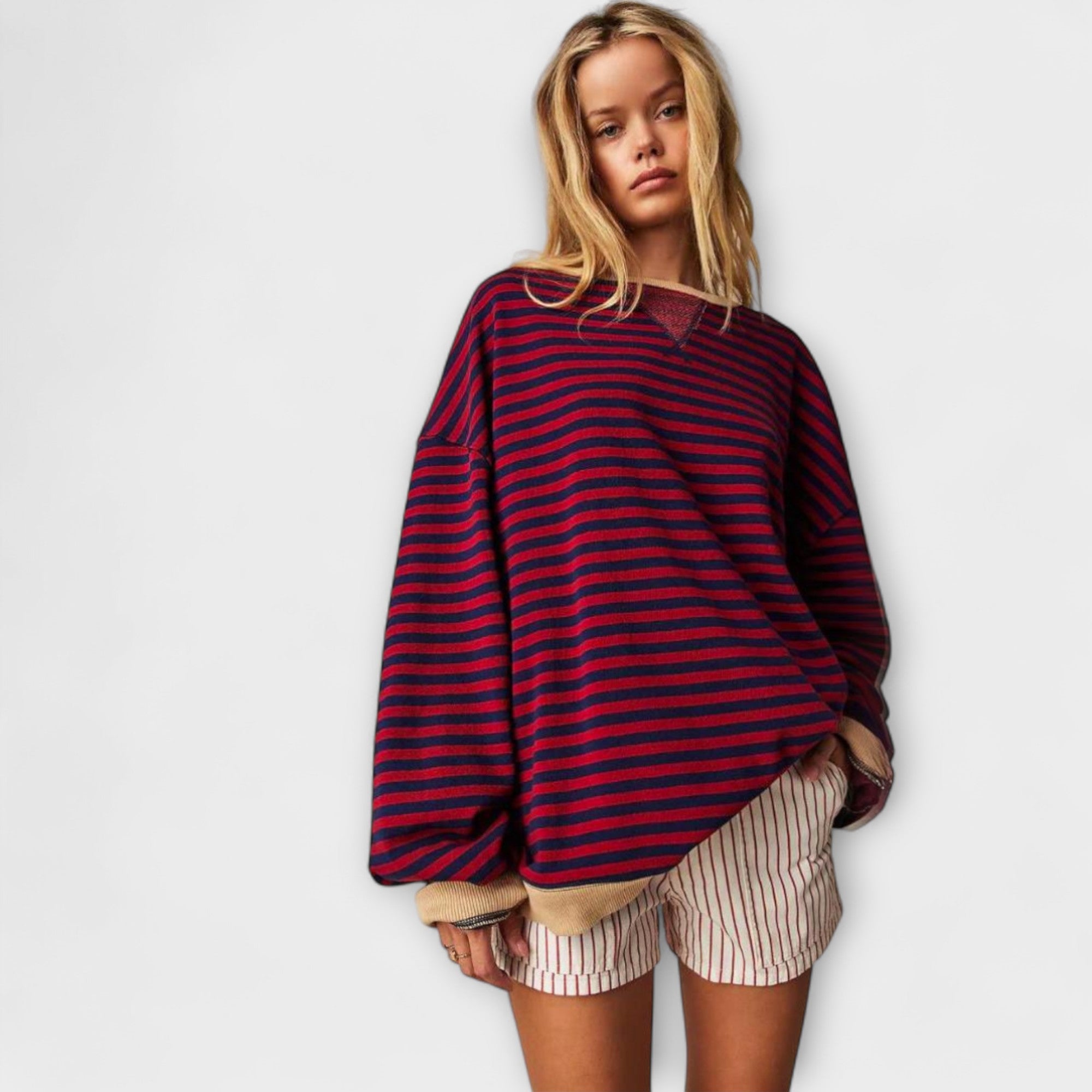 Mary - Gestreifter Oversize-Pullover