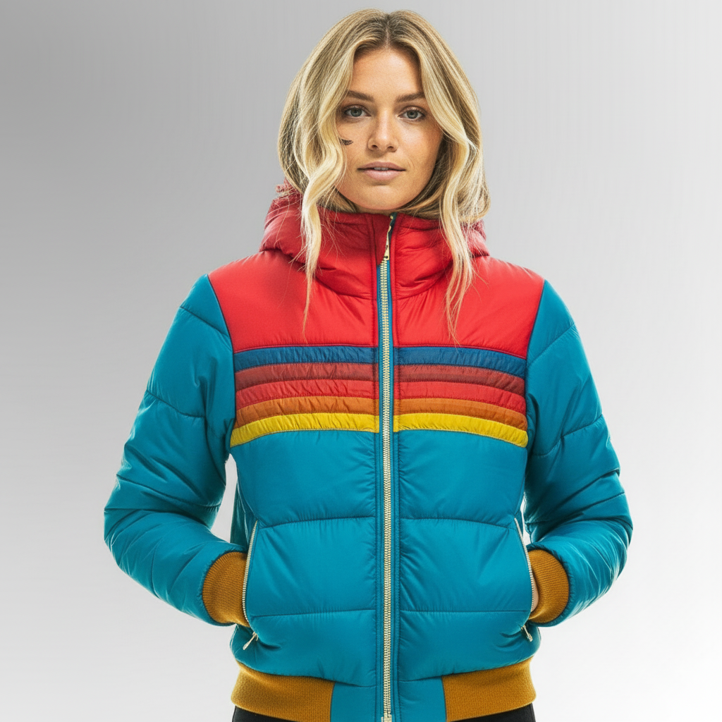 Lyora | Steppjacke im Retro-Stil mit Kapuze