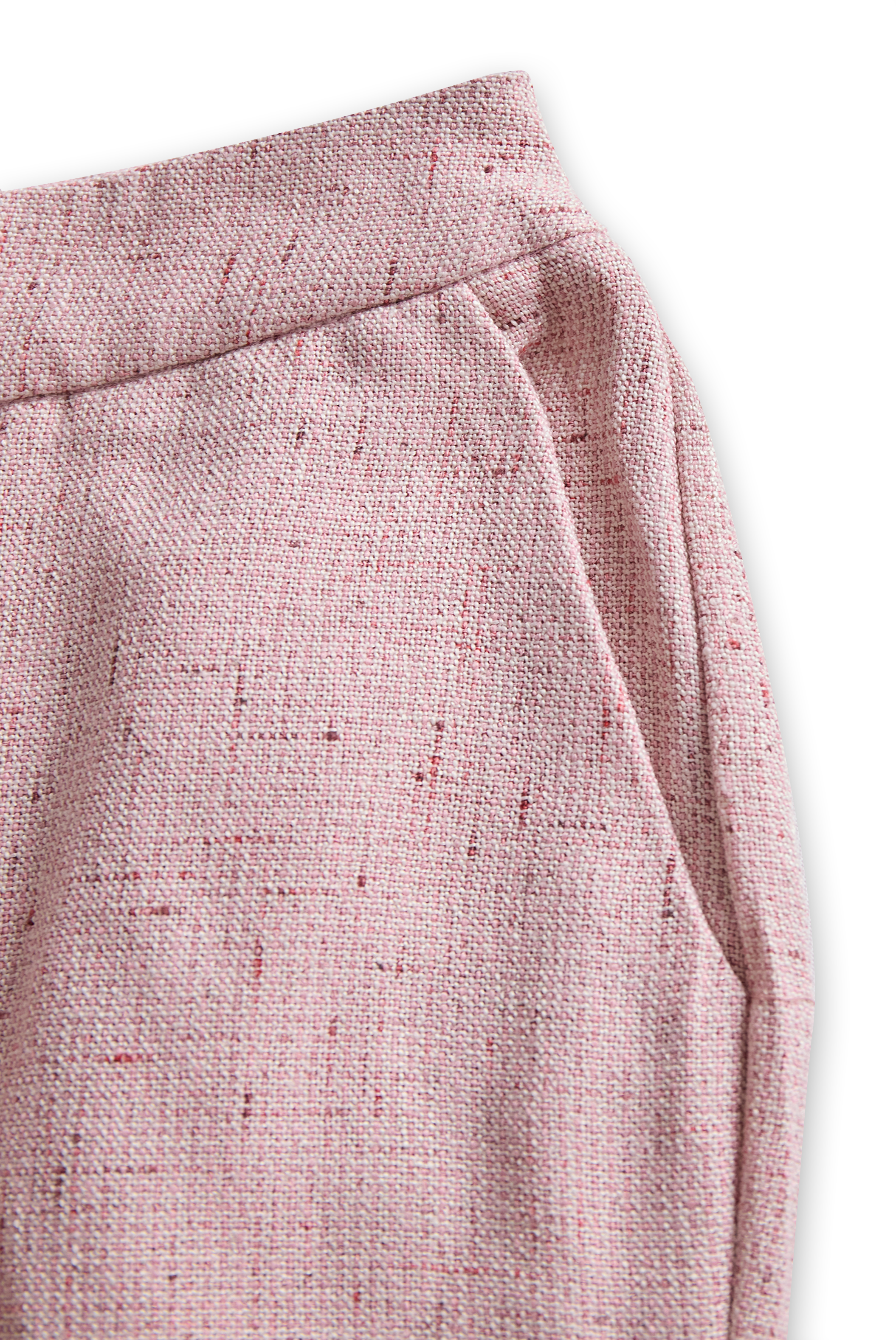 Chic Weicher Rosa Tweed-Anzug mit Femininer Schnittführung und Perlenakzenten