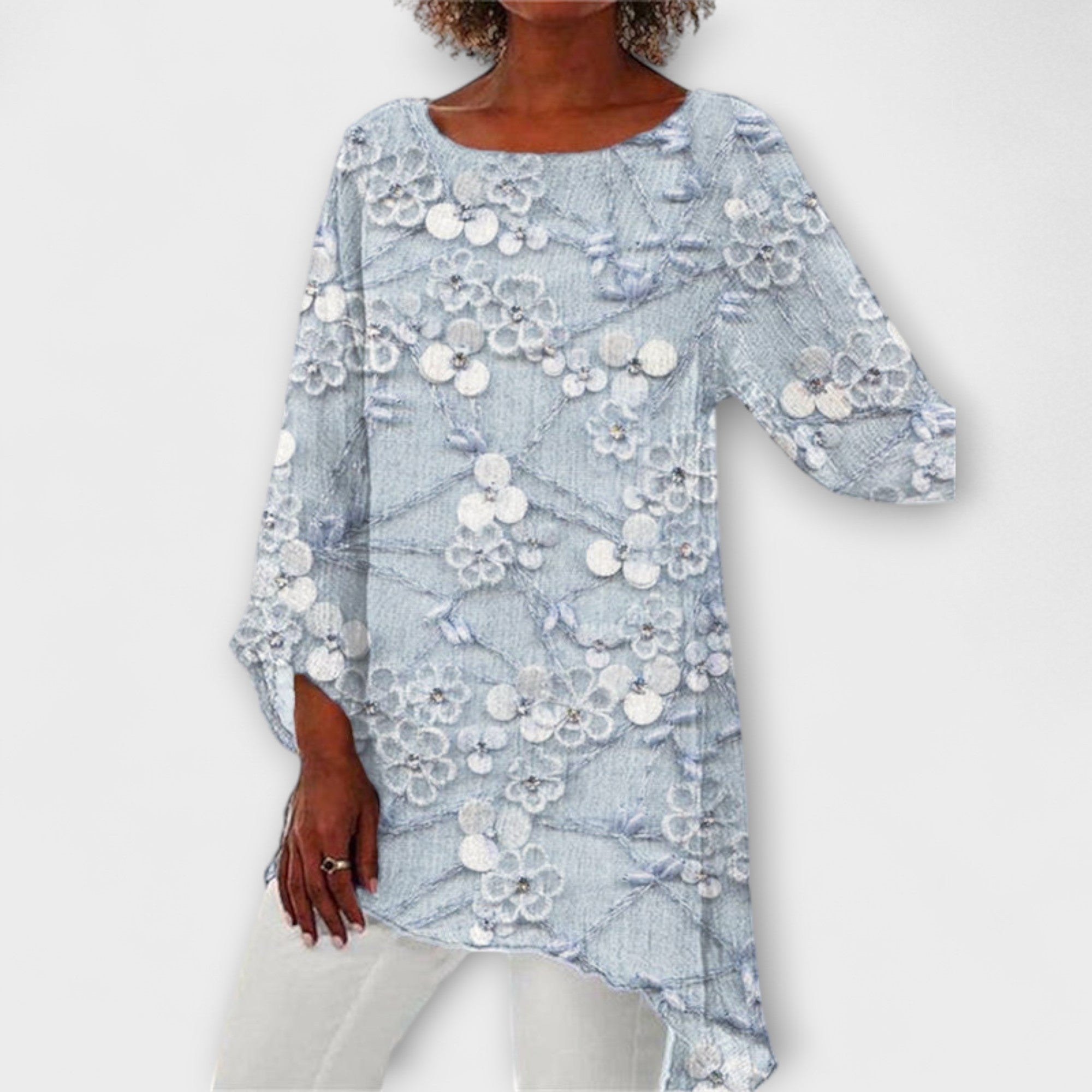 Harper - Bluse mit floralem Kristalldruck