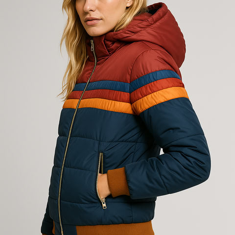 Lyora | Steppjacke im Retro-Stil mit Kapuze