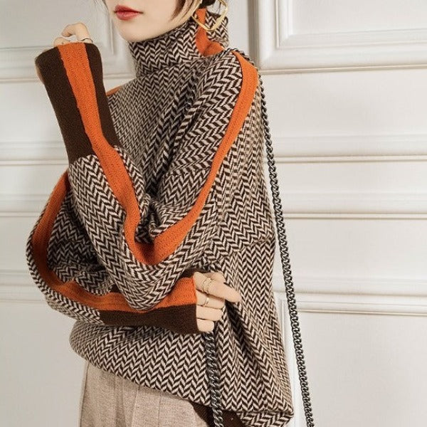 Eleanor | Herringbone Luxe Rollkragen