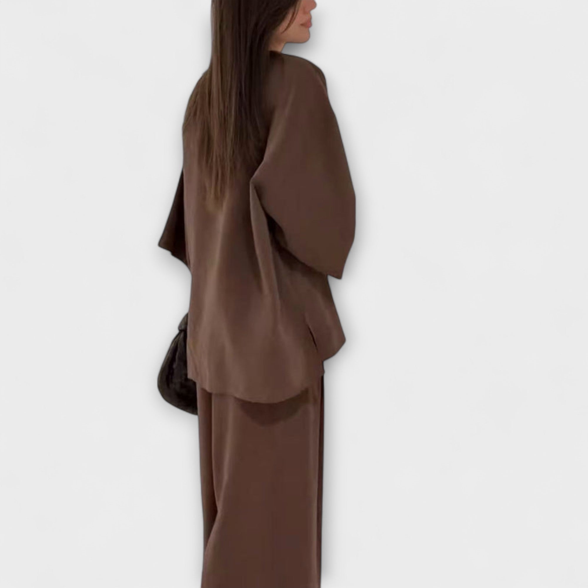 Aurora - Lässiges V-Ausschnitt Top und Hose Duo