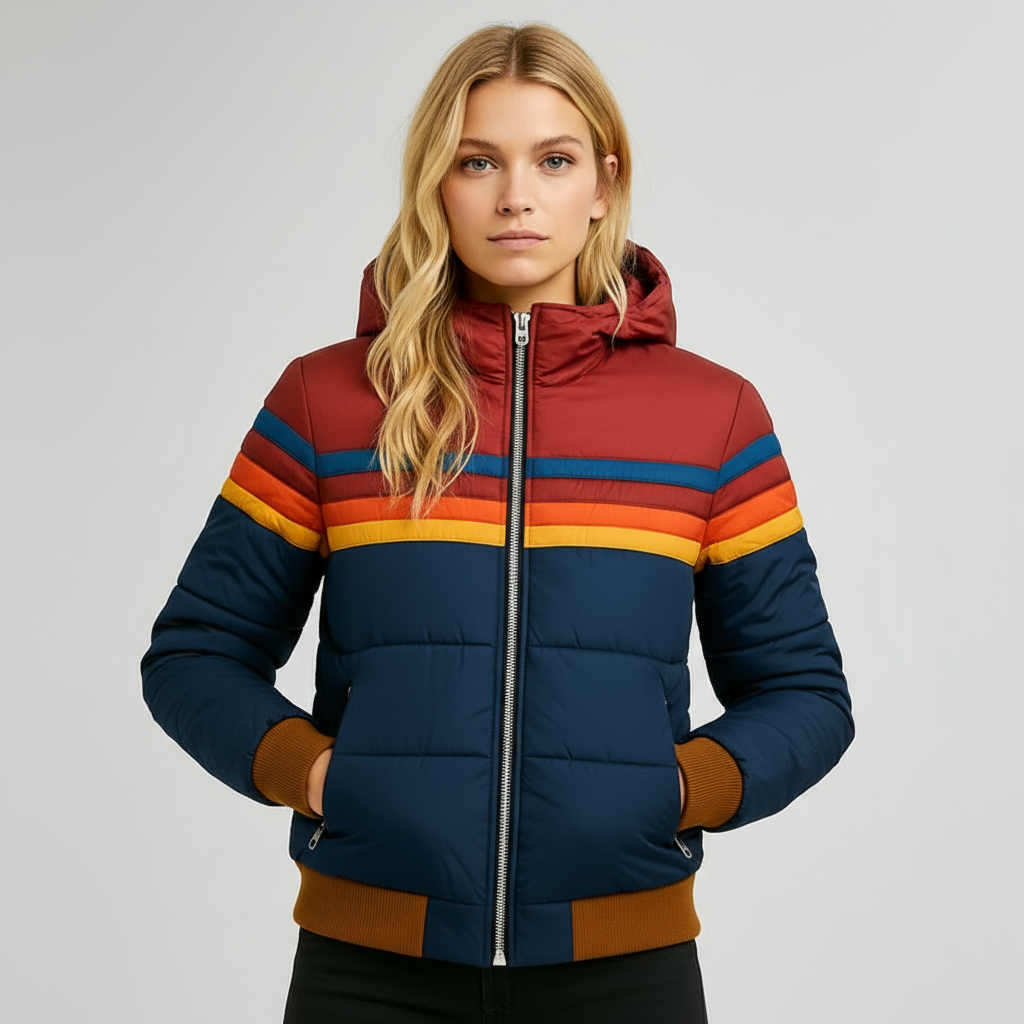 Lyora | Steppjacke im Retro-Stil mit Kapuze